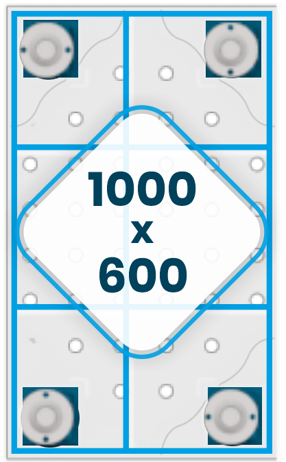 Ożebrowanie stołu 1000 x 600 mm