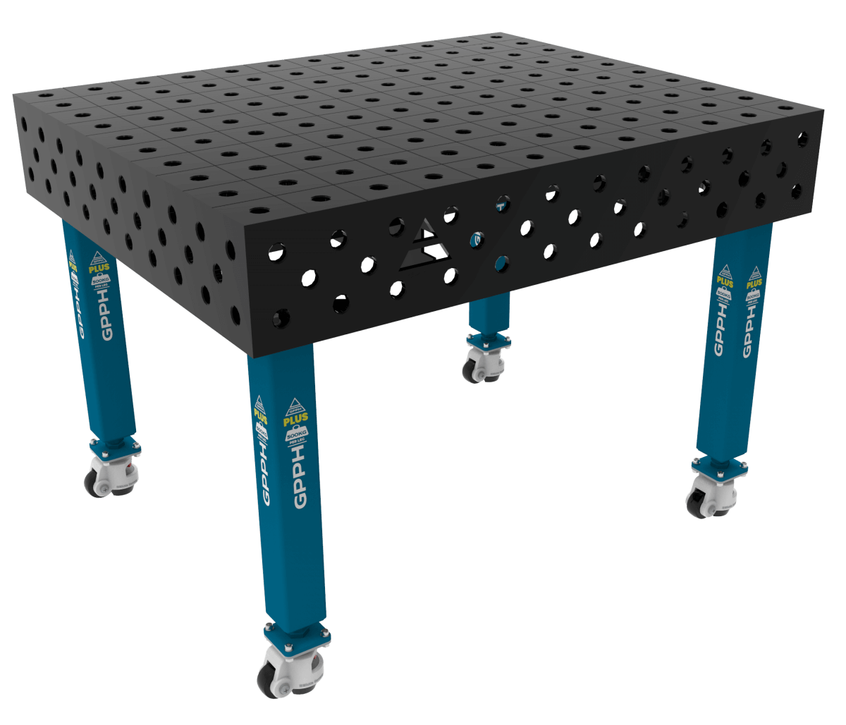 Stół Spawalniczy PLUS Rozmiar - 1200x1000mm, Siatka - 100x100mm, System - Φ28, Nogi - Na kołach