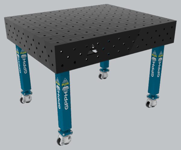 Stół Spawalniczy PLUS Rozmiar - 1200x1000mm, Siatka - 100x100mm, System - Φ16, Nogi - Na kołach