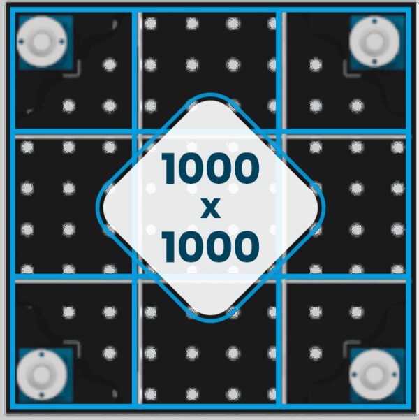 Ożebrowanie stołu 1000 x 1000 mm