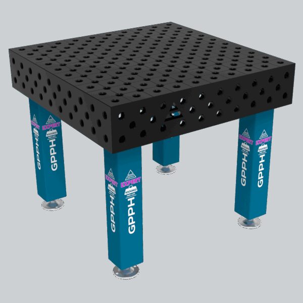 Stół Spawalniczy EXPERT Rozmiar - 1000x1000mm, Siatka - diagonalna, System - Φ28, Nogi - Na stopach