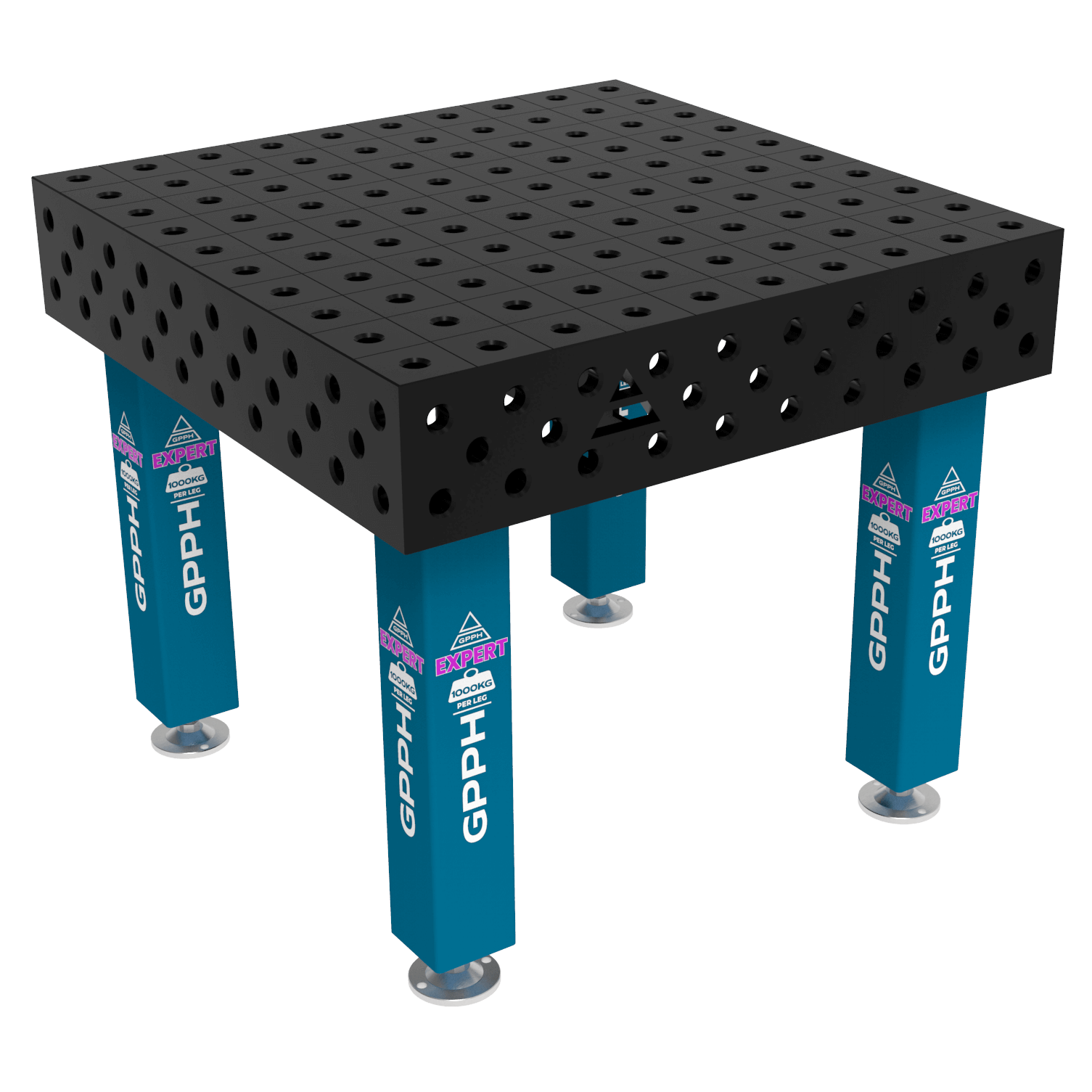 Stół Spawalniczy EXPERT Rozmiar - 1000x1000mm, Siatka - 100x100mm, System - Φ28, Nogi - Na stopach