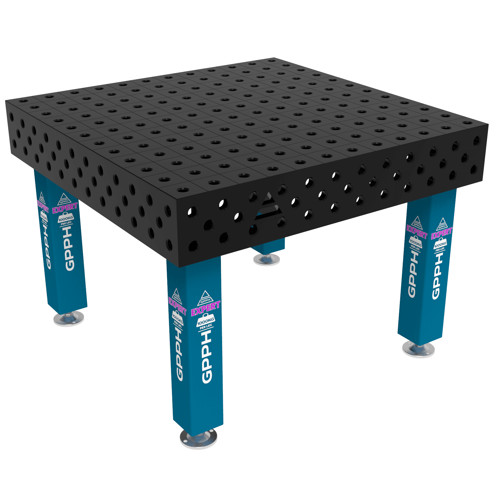 Stół Spawalniczy EXPERT Rozmiar - 1200x1200mm, Siatka - 100x100mm, System - Φ28, Nogi - Na stopach