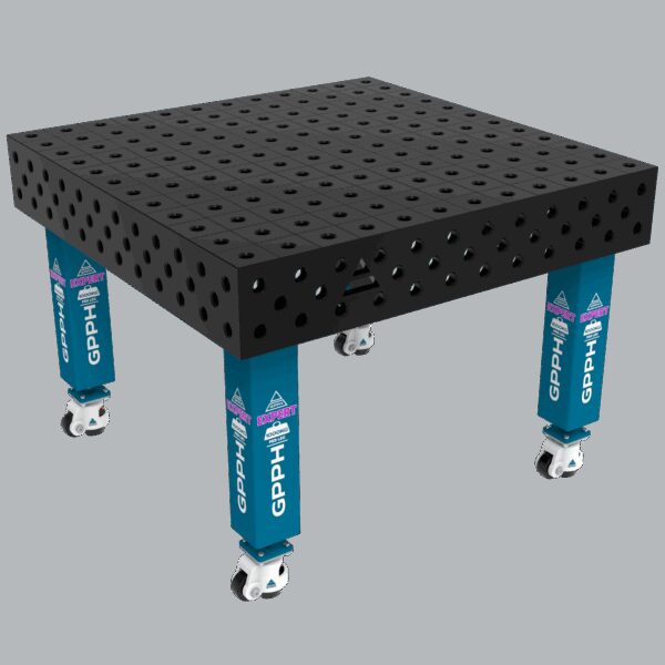 Stół Spawalniczy EXPERT Rozmiar - 1200x1200mm, Siatka - 100x100mm, System - Φ28, Nogi - Na kołach