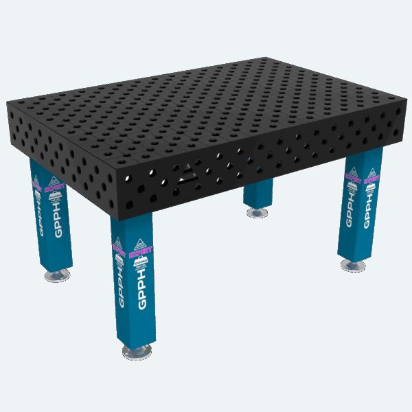 Stół Spawalniczy EXPERT Rozmiar - 1500x1000mm, Siatka - diagonalna, System - Φ28, Nogi - Na stopach