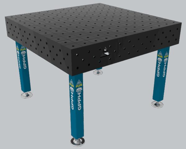 Stół Spawalniczy PLUS Siatka - 100x100mm, System - Φ16, Rozmiar - 1200x1200mm, Nogi - Na stopach