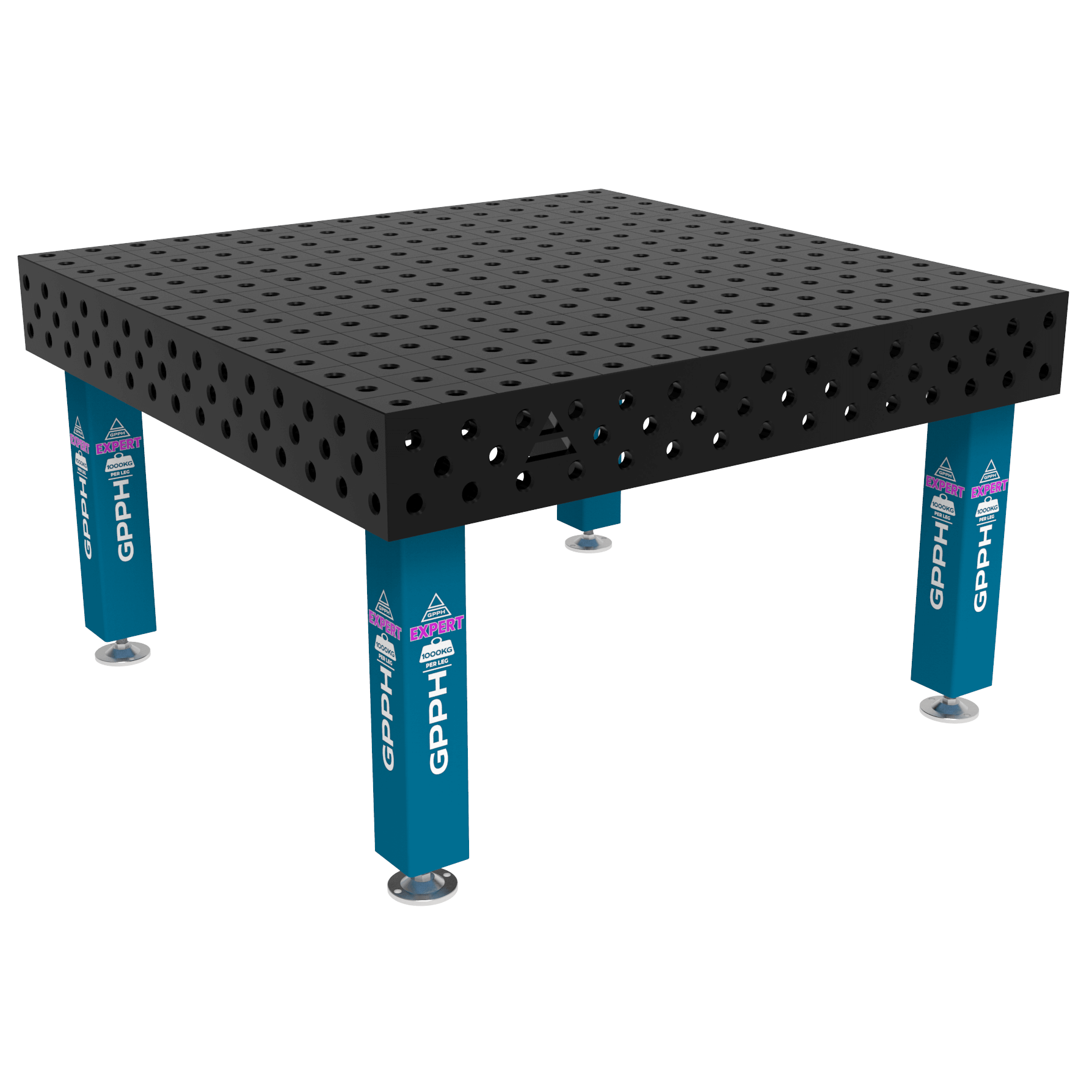Stół Spawalniczy EXPERT Rozmiar - 1500x1480mm, Siatka - 100x100mm, System - Φ28, Nogi - Na stopach