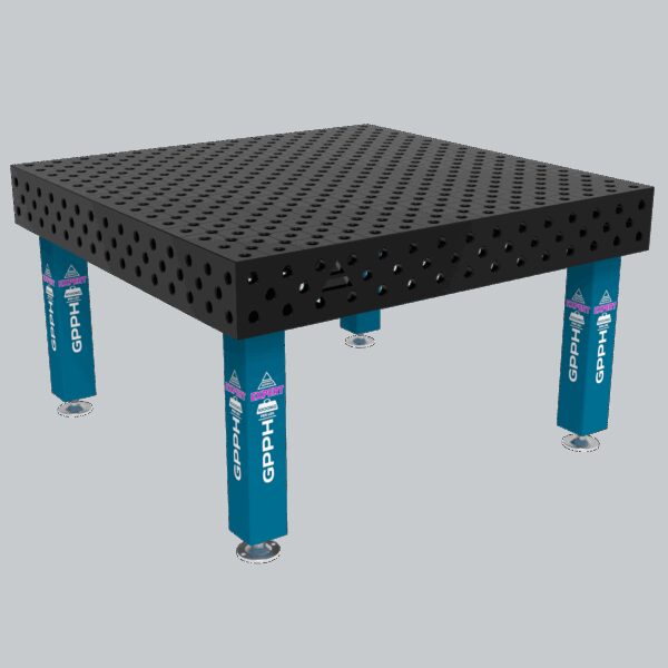 Stół Spawalniczy EXPERT Rozmiar - 1500x1480mm, Siatka - diagonalna, System - Φ28, Nogi - Na stopach