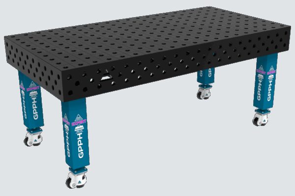Stół Spawalniczy EXPERT Rozmiar - 2000x1000mm, Siatka - 100x100mm, System - Φ28, Nogi - Na kołach