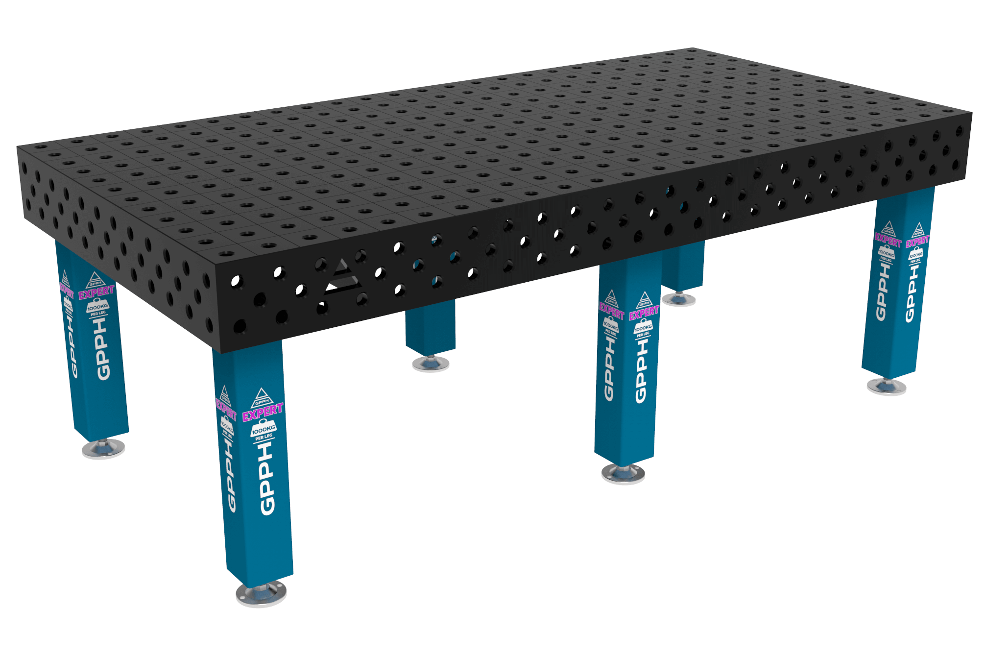 Stół Spawalniczy EXPERT Rozmiar - 2400x1200mm, Siatka - 100x100mm, System - Φ28, Nogi - Na stopach
