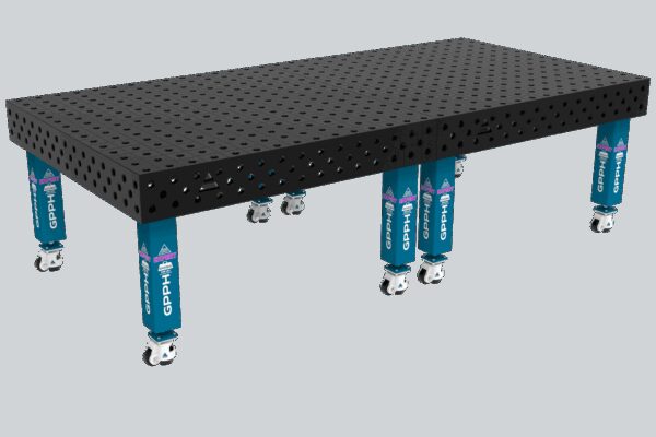 Stół Spawalniczy EXPERT Rozmiar - 3000x1480mm, Siatka - 100x100mm, System - Φ28, Nogi - Na kołach