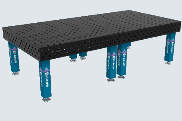 Stół Spawalniczy EXPERT Rozmiar - 3000x1480mm, Siatka - 100x100mm, System - Φ28, Nogi - Na stopach