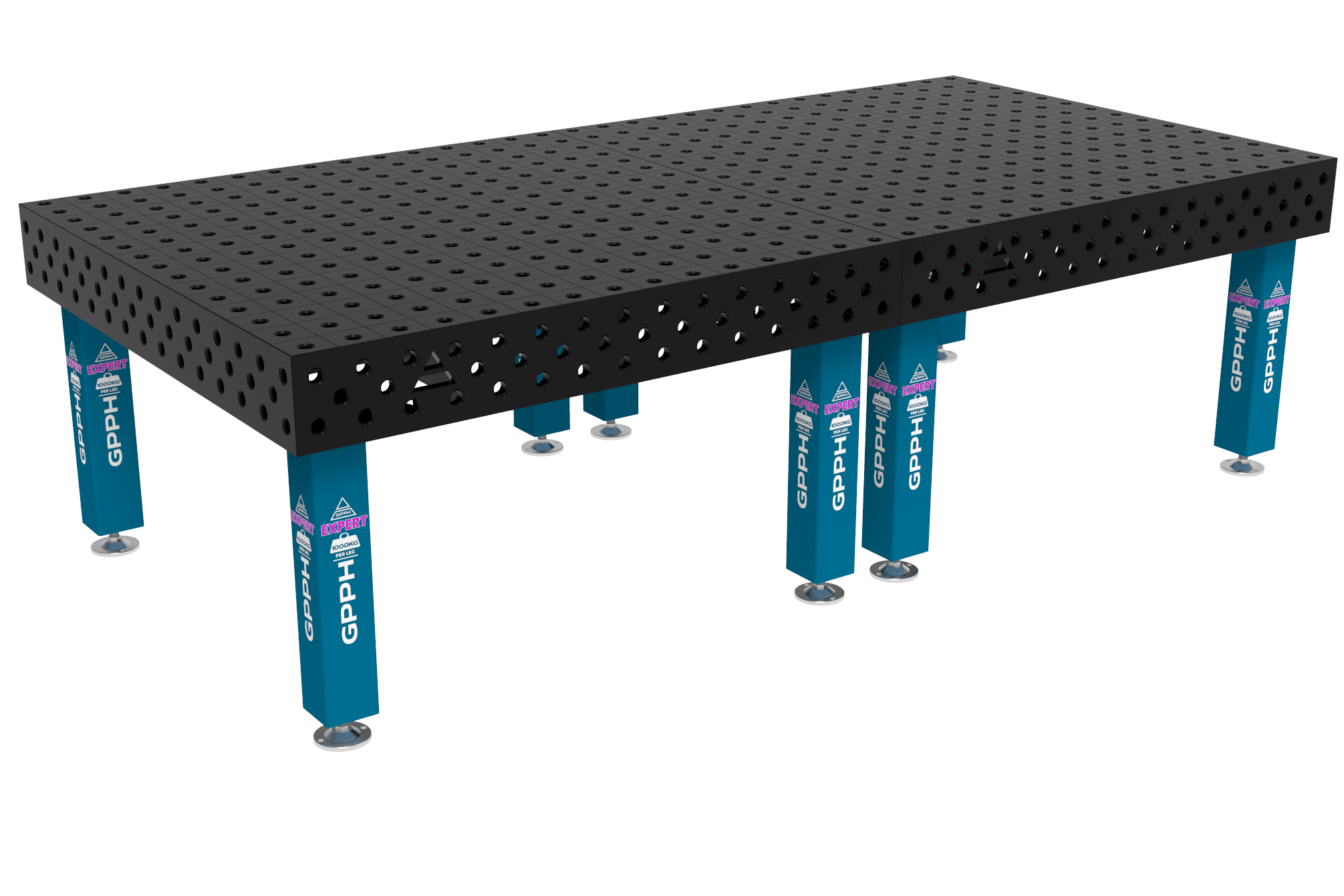 Stół Spawalniczy EXPERT Rozmiar - 3000x1480mm, Siatka - 100x100mm, System - Φ28, Nogi - Na stopach
