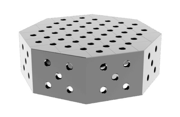 Stół spawalniczy ośmiokątny OCT INOX 600x600mm fi28 siatka diagonalna