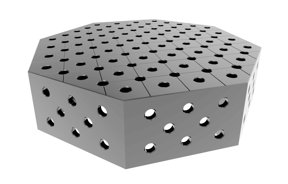 Stół spawalniczy ośmiokątny OCT INOX 800x800mm fi28 siatka diagonalna