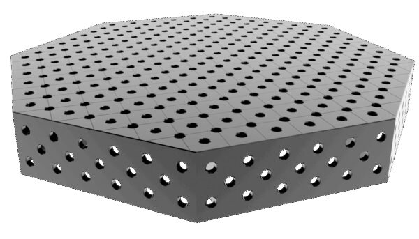 Stół spawalniczy ośmiokątny OCT INOX 1400x1400mm fi28 siatka diagonalna