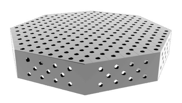 Stół spawalniczy ośmiokątny OCT INOX 1200x1200mm fi28 siatka diagonalna