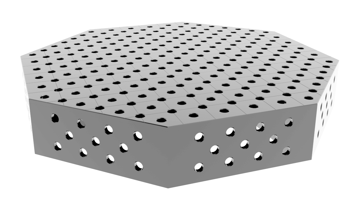 Stół spawalniczy ośmiokątny OCT INOX 1200x1200mm fi28 siatka diagonalna