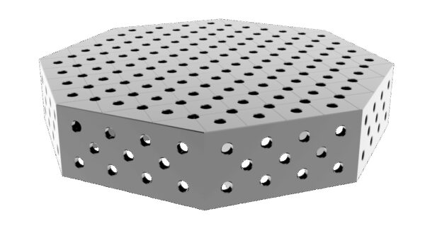 Stół spawalniczy ośmiokątny OCT INOX 1000x1000mm fi28 siatka diagonalna