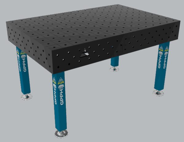 Stół Spawalniczy PLUS Siatka - 100x100mm, System - Φ16, Rozmiar - 1500x1000mm, Nogi - Na stopach