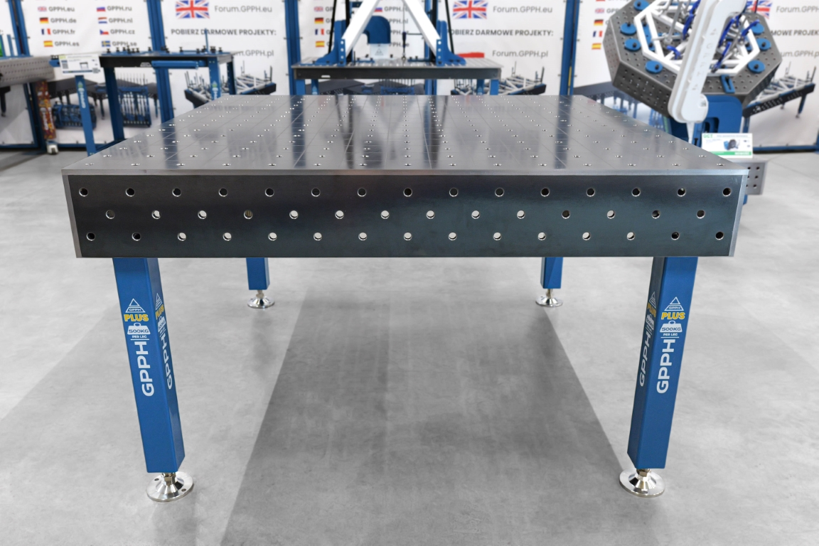 Stół Spawalniczy PLUS Siatka - 100x100mm, System - Φ16, Rozmiar - 1500x1480mm