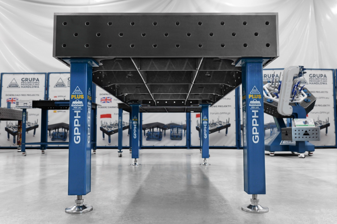 Stół Spawalniczy PLUS Siatka - 100x100mm, System - Φ16, Rozmiar - 2000x1000mm
