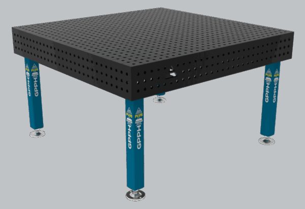 Stół Spawalniczy PLUS Siatka - 50x50mm, System - Φ16, Rozmiar - 1500x1480mm, Nogi - Na stopach