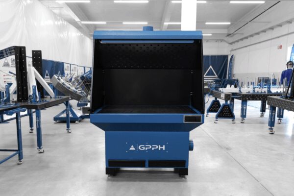 GPPH Stanowisko Szlifiersko-Spawalnicze Podstawa z odciągiem górnym 1270x770 mm fi28 mm siatka 100x100 mm