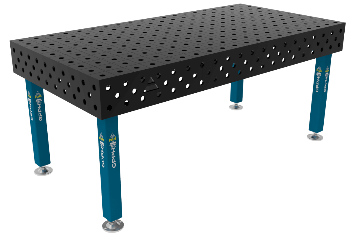 Stół Spawalniczy PLUS Siatka - 100x100mm, System - Φ28, Rozmiar - 2000x1000mm, Nogi - Na stopach
