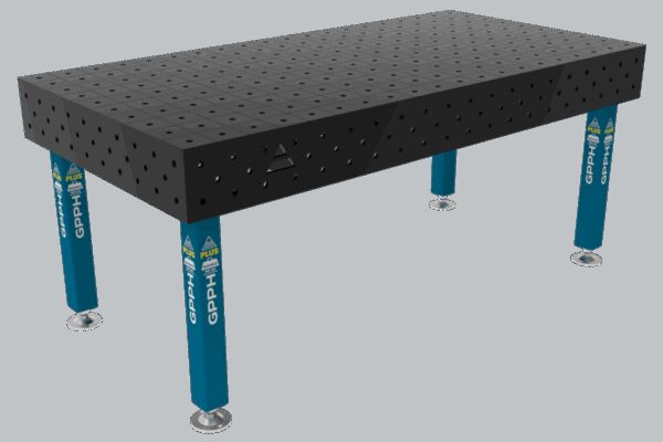 Stół Spawalniczy PLUS Siatka - 100x100mm, System - Φ16, Rozmiar - 2000x1000mm, Nogi - Na stopach