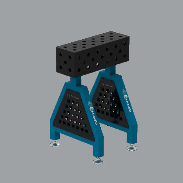 Podpora spawalnicza TRESTLE PLUS 600x200x200 mm - system fi 28 - Siatka DIAGONALNA - Na stopach