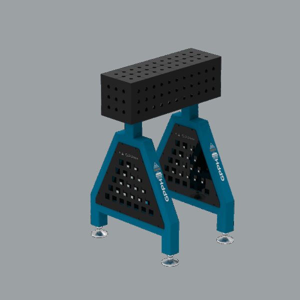 Podpora spawalnicza TRESTLE PLUS 600x200x200 mm - system fi 16 - Siatka 50x50 mm - Na stopach