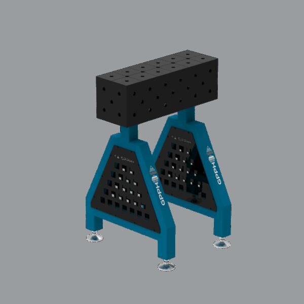 Podpora spawalnicza TRESTLE PLUS 600x200x200 mm - system fi 16 - Siatka DIAGONALNA - Na stopach