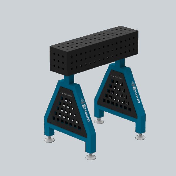 Podpora spawalnicza TRESTLE PLUS 800x200x200 mm - system fi 16 - Siatka 50x50 mm - Na stopach