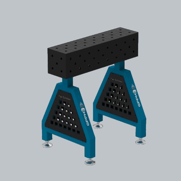 Podpora spawalnicza TRESTLE PLUS 800x200x200 mm - system fi 16 - Siatka DIAGONALNA - Na stopach
