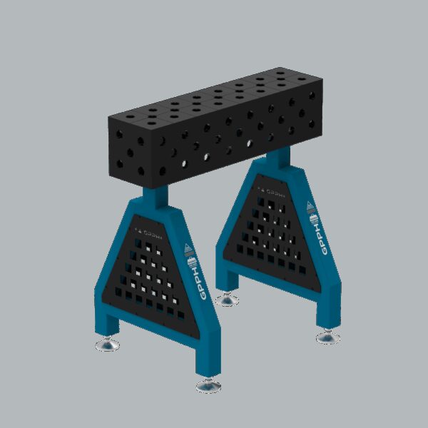 Podpora spawalnicza TRESTLE PLUS 800x200x200 mm - system fi 28 - Siatka DIAGONALNA - Na stopach