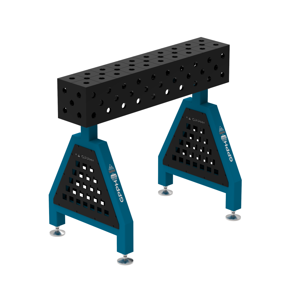 Podpora spawalnicza TRESTLE PLUS 1000x200x200 mm - system fi 28 - Siatka DIAGONALNA - Na stopach