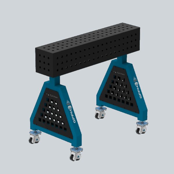Podpora spawalnicza TRESTLE PLUS 1000x200x200 mm - system fi 16 - Siatka 50x50 mm - Na kołach