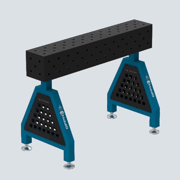 Podpora spawalnicza TRESTLE PLUS 1200x200x200 mm - system fi 16 - Siatka DIAGONALNA - Na stopach