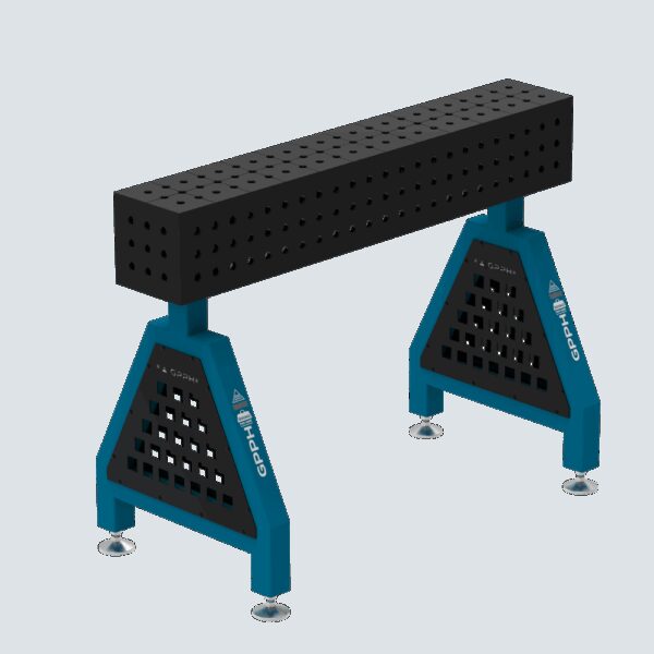 Podpora spawalnicza TRESTLE PLUS 1200x200x200 mm - system fi 16 - Siatka 50x50 mm - Na stopach