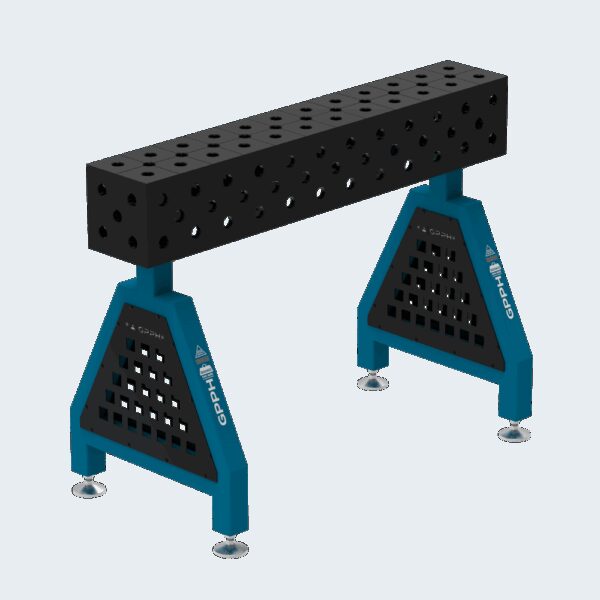 Podpora spawalnicza TRESTLE PLUS 1200x200x200 mm - system fi 28 - Siatka DIAGONALNA - Na stopach