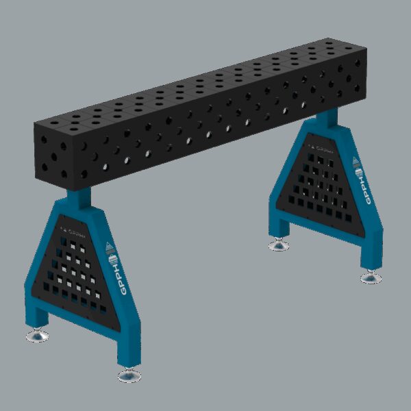 Podpora spawalnicza TRESTLE PLUS 1500x200x200 mm - system fi 28 - Siatka DIAGONALNA - Na stopach