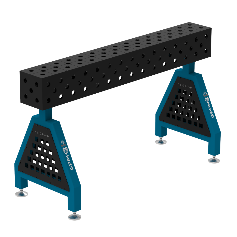 Podpora spawalnicza TRESTLE PLUS 1500x200x200 mm - system fi 28 - Siatka DIAGONALNA - Na stopach