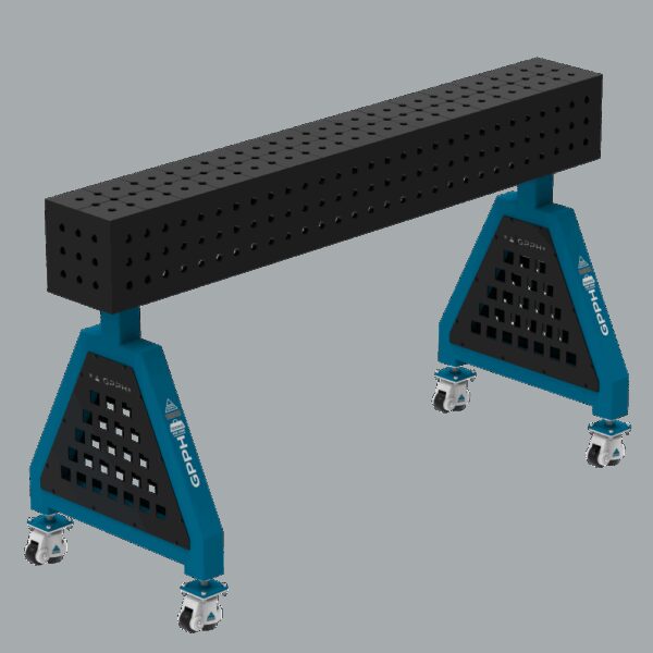 Podpora spawalnicza TRESTLE PLUS 1500x200x200 mm - system fi 16 - Siatka 50x50 mm - Na kołach