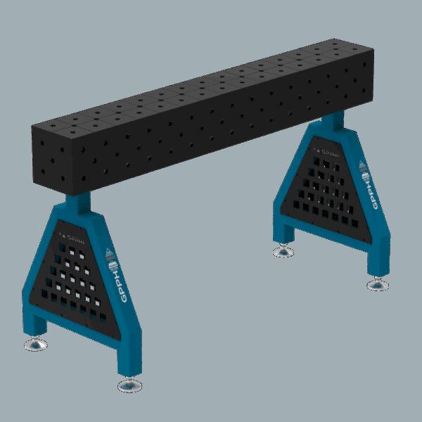 Podpora spawalnicza TRESTLE PLUS 1500x200x200 mm - system fi 16 - Siatka DIAGONALNA - Na stopach