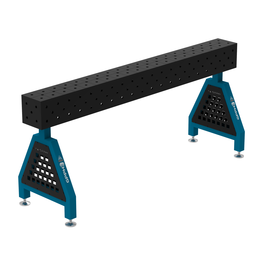 Podpora spawalnicza TRESTLE PLUS 2000x200x200 mm - system fi 16 - Siatka DIAGONALNA - Na stopach