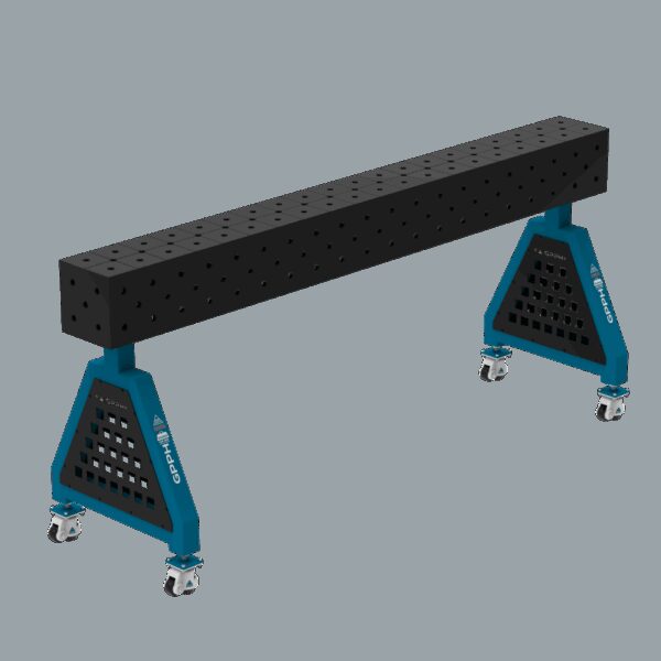 Podpora spawalnicza TRESTLE PLUS 2000x200x200 mm - system fi 16 - Siatka DIAGONALNA - Na kołach
