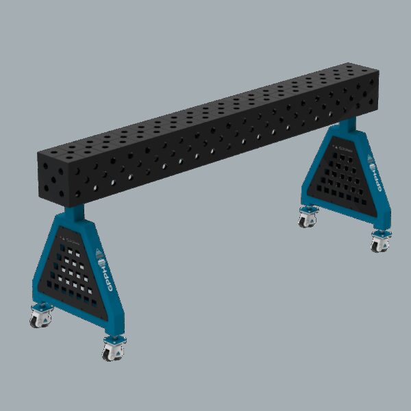 Podpora spawalnicza TRESTLE PLUS 2000x200x200 mm - system fi 28 - Siatka DIAGONALNA - Na kołach