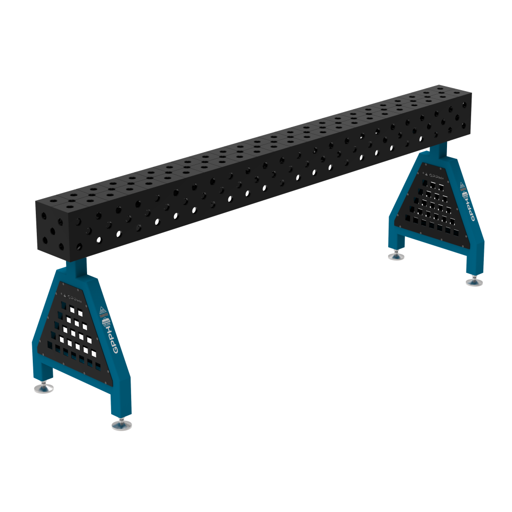 Podpora spawalnicza TRESTLE PLUS 2400x200x200 mm - system fi 28 - Siatka DIAGONALNA - Na stopach