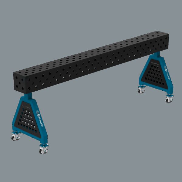 Podpora spawalnicza TRESTLE PLUS 2400x200x200 mm - system fi 28 - Siatka DIAGONALNA - Na kołach